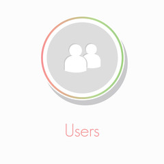 flat circular users icon for infographics information technology