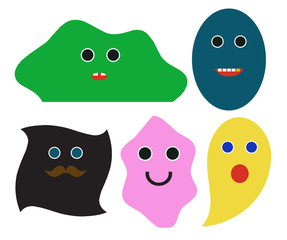 Vector set of colored blots isolated on White background.