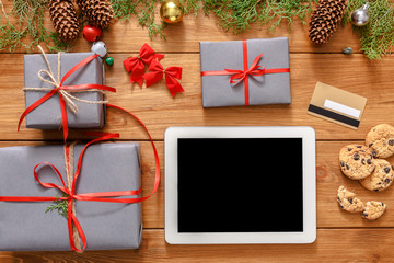 Christmas online shopping background
