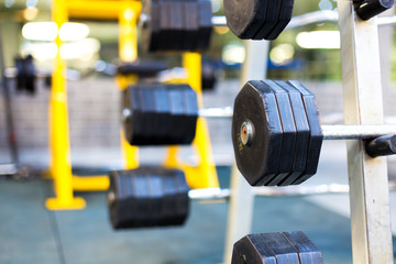 Obraz premium equipment for power exercise in modern gym