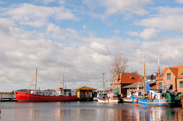 Fototapeta premium Maasholm Fischereihafen an der Schleimündung