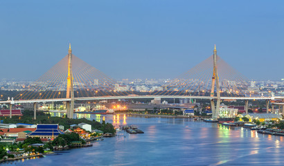 Obraz premium Mega Bridge, Bhumibol Bridge.