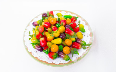 Thai dessert made from soy beans made in the form of fruits and