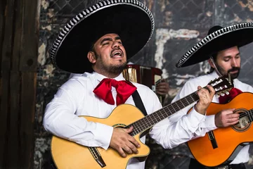 Foto op Aluminium Mexican musicians mariachi in the studio © scharfsinn86