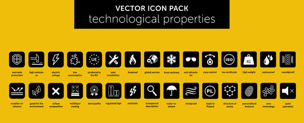 Properties of things VECTOR ICON SET vol. 1 - obrazy, fototapety, plakaty