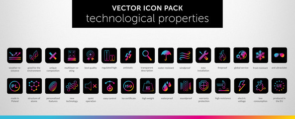 Properties of things VECTOR ICON SET vol. 2 - obrazy, fototapety, plakaty