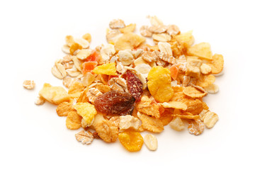Heap of fresh musli with raisin