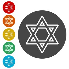 Star of David icons set 