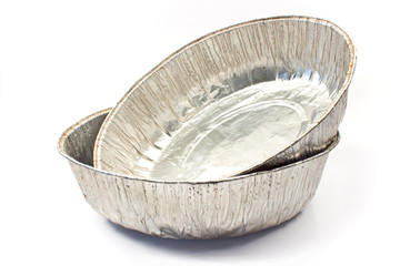Aluminum foil cup for bakery cake isolated on white