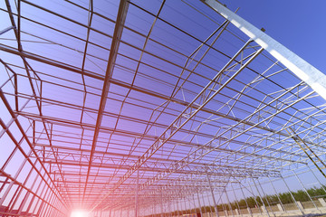 Steel structure workshop is under construction