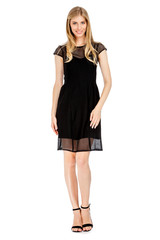 Fototapeta premium Fashion photo of young magnificent woman wearing fashionable summer clothes