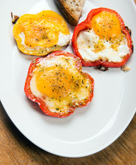 fried eggs with pepper