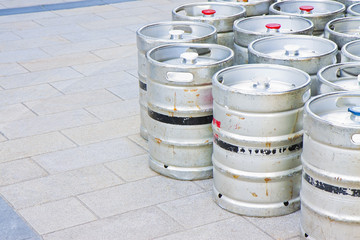 Barrels group of a famous beer in an Irish way - image with copy