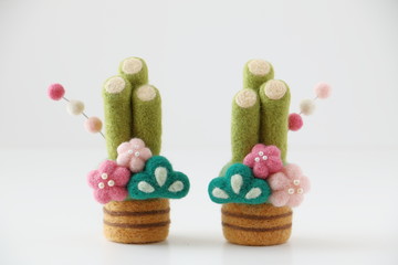 the New Year's decorative pine trees