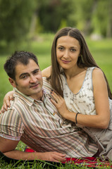 Young couple in park