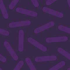 seamless bright pattern white contour cartoon skateboard, for boy and girl