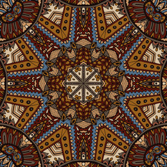 abstract mosaic ethnic seamless vector pattern 