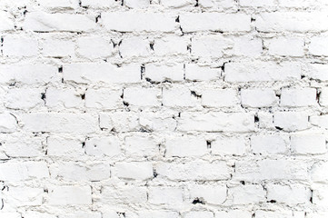 Weiße Backsteinwand als Hintergrund / Textfreiraum / Copyspace
