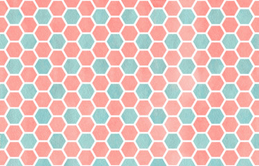 Watercolor geometrical comb pattern.