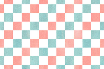 Watercolor square pattern.