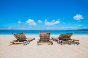 Chaise lounge on beach