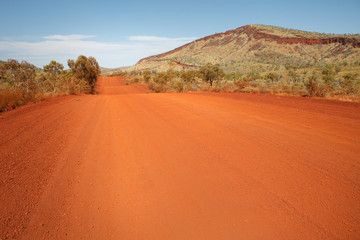 Fototapeta na wymiar Remote road in australian desert