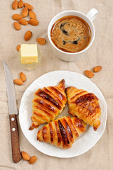 Fresh homemade unfilled croissants for breakfast