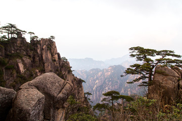 Bizzare Felsformationen in Huang Shan