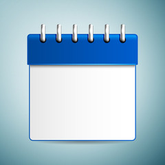 Calendar icon isolated on blue background. Vector Illustration