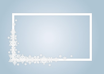 Snowflakes winter rectangle frame with custom text place