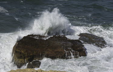 blue wild ocean at protugal coast
