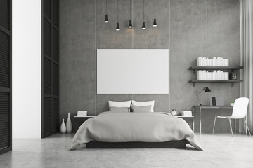 King size bed and a study corner in a bedroom
