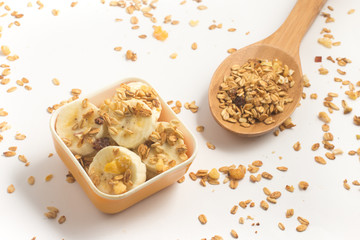 Granola Flakes With Bananas