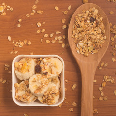Granola Flakes With Bananas