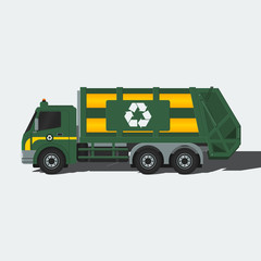 Detailed Garbage Truck Vector for Green Life and Environment Cleanliness Related Illustration
