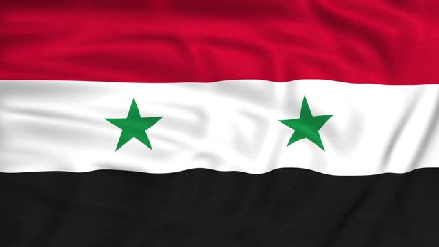 Syrian Arab Republic flag waving