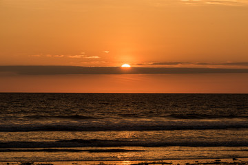 Cojimies Beach sunset at the Pacific coast of Ecuador
