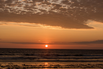 Cojimies Beach sunset at the Pacific coast of Ecuador