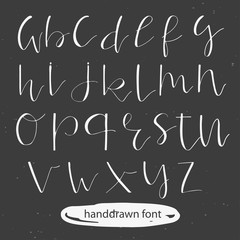 Unique hand drawn font. Vector illustration