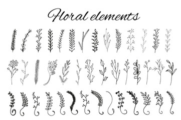 Handdrawn logo elements