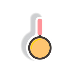 stylish icon in paper sticker style Travel magnifying glass