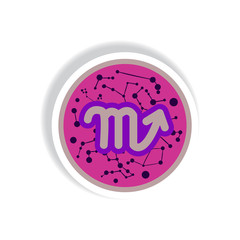 stylish icon in paper sticker style Zodiac signs Scorpio