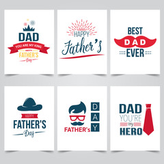 Set of Father's day brochures in vintage style, vector illustartor