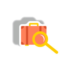 stylish icon in paper sticker style baggage Scanner