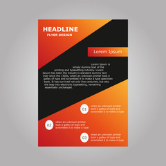 vector orange black flyer design