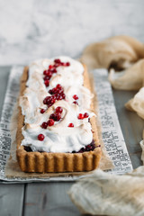 berry pie with Italian meringue