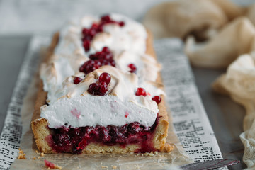 berry pie with Italian meringue