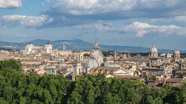 Rome city skyline timelapse, Rome, Italy, 4K Time lapse