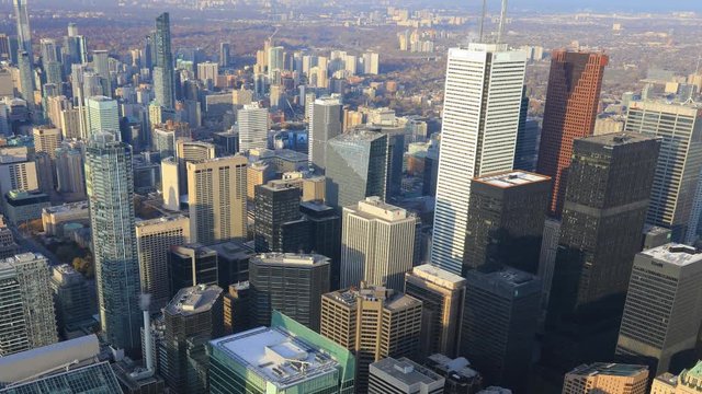 4K UltraHD Aerial timelapse over Toronto city core
