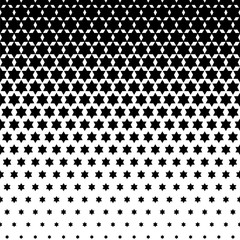 Seamless Abstract dotted background. Halftone effect illustration. Black Jewish stars on white background.